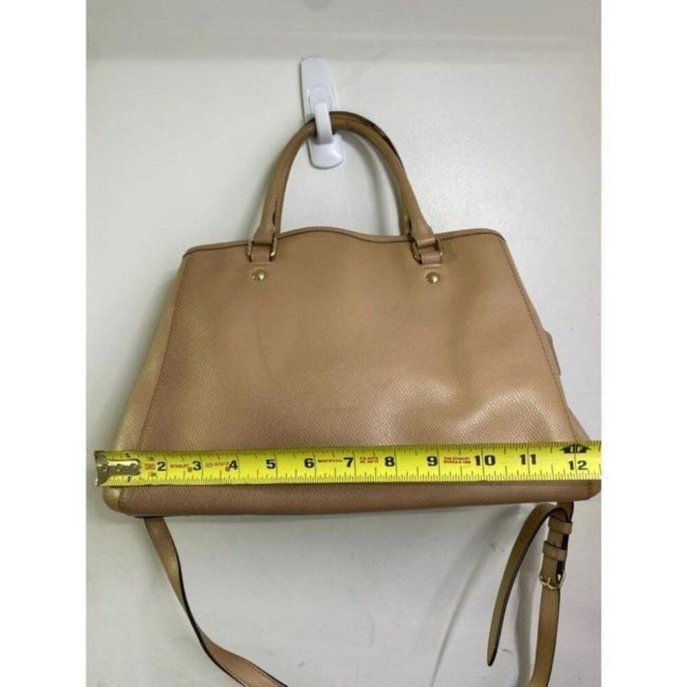 coach medium w adjustable strap tan leather cross - Picture 2 of 12